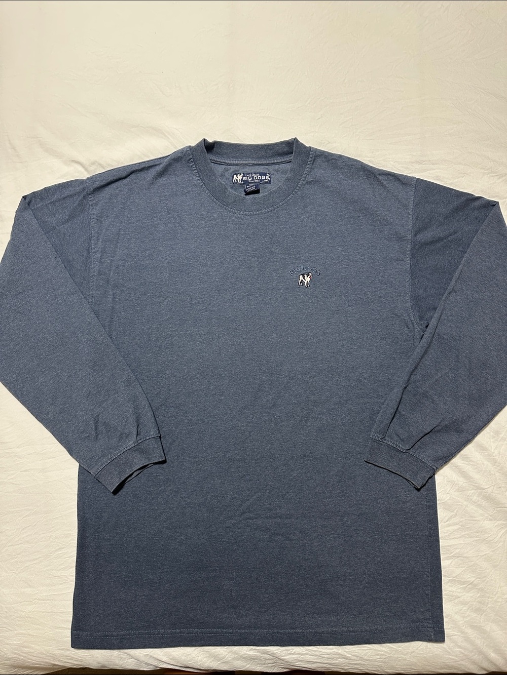Classic Vintage Big Dogs Crew Neck Long Sleeve Blue XL